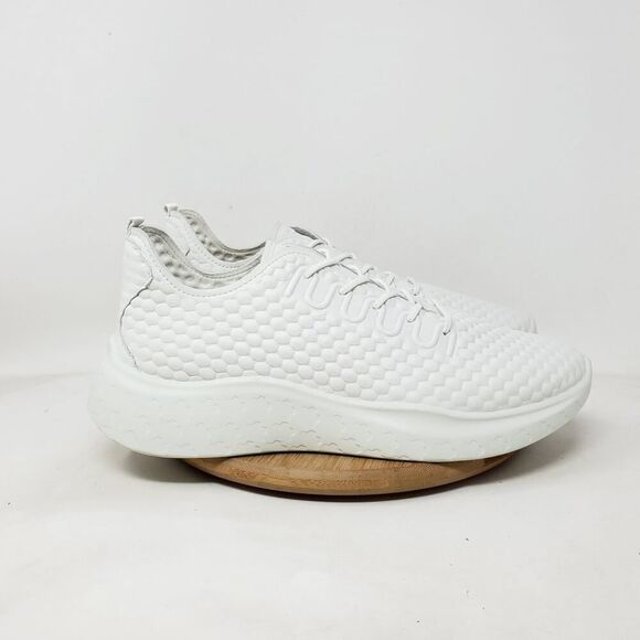 ECCO Therap Shoes‎ Womens 41 White Nubuck Honeycomb Chunky Platform Sneakers - Picture 7 of 11